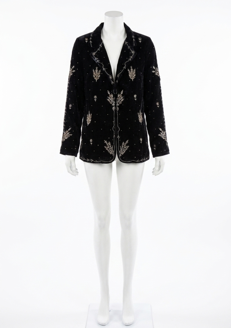 NEW LOVESTITCH beaded velvet blazer in black
